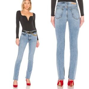 GRLFRND Addison High-Rise Split Boot Jean Size 29 Touch The Floor Light Wash